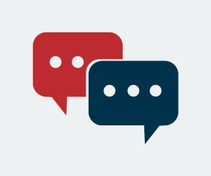 Two speech bubbles to represent our residents having their say. 